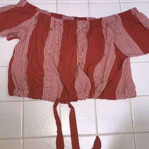 ORANGE STRIPED PACSUN CROPPED TOP